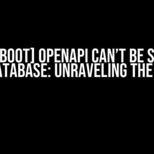 [Spring Boot] OpenAPI Can’t be Stored in MySQL Database: Unraveling the Mystery